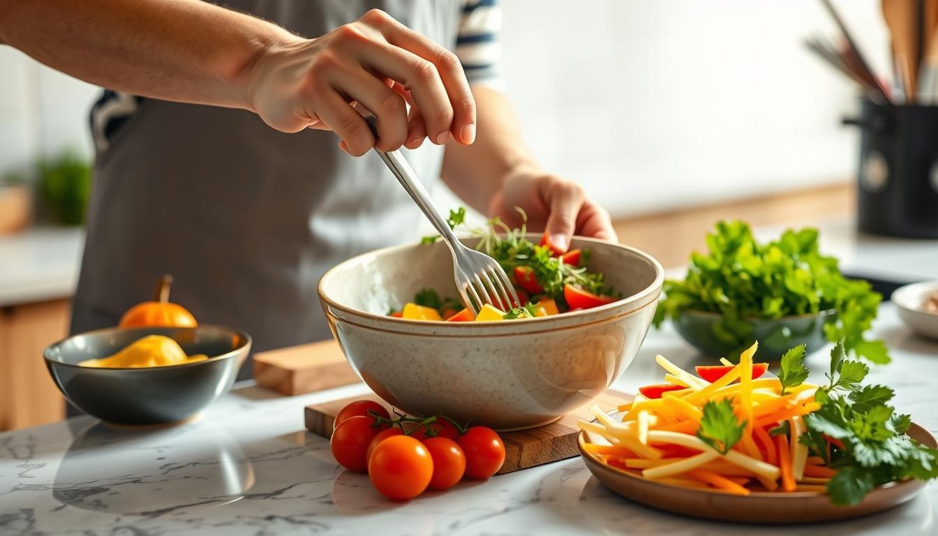 Healthy home cooking bowl